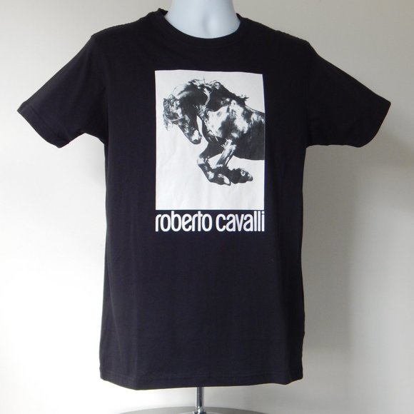 ROBERTO CAVALLI RUNNING HORSE GRAPHIC T-Shirt - Picture 1 of 3